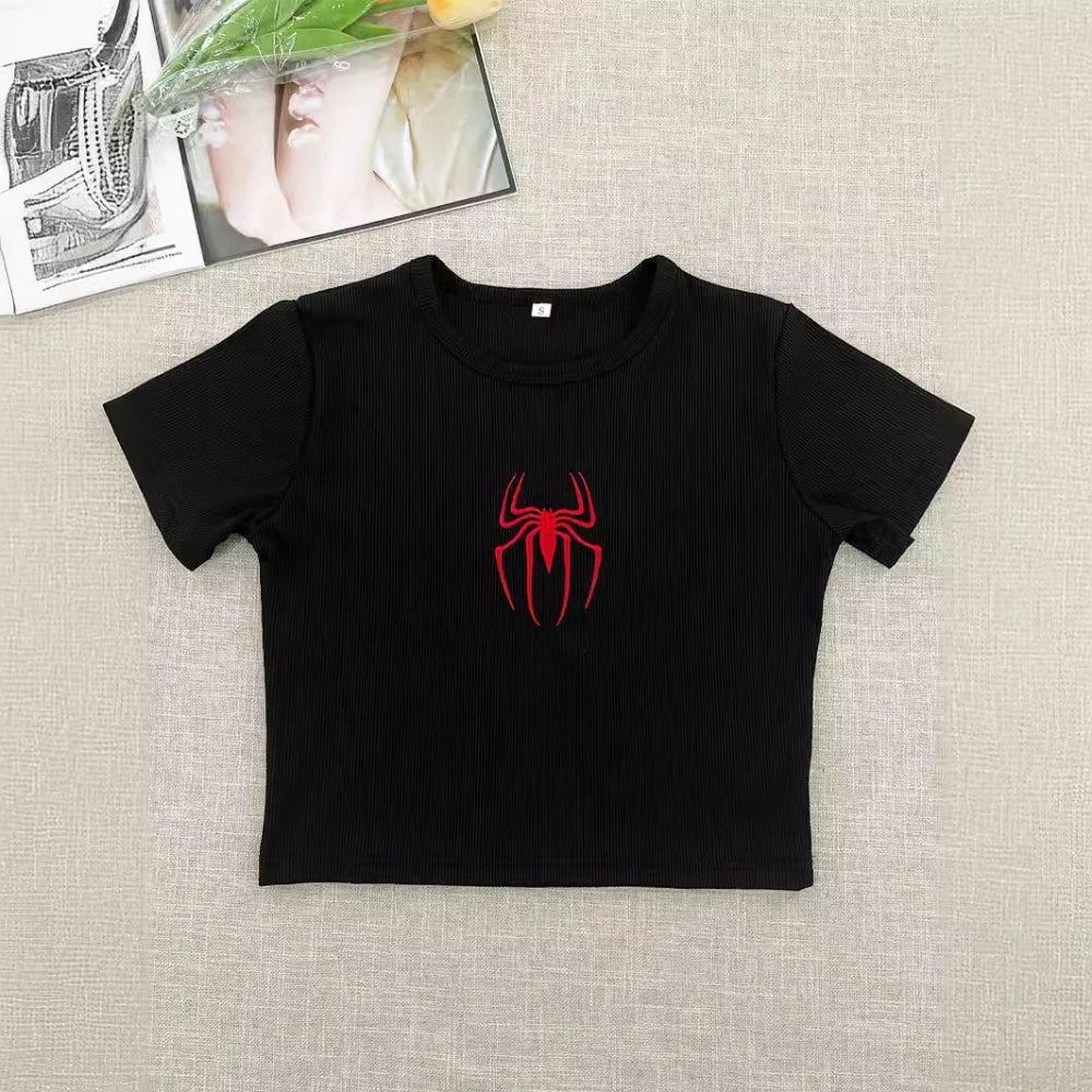 Crop Top with short sleeves - Spider